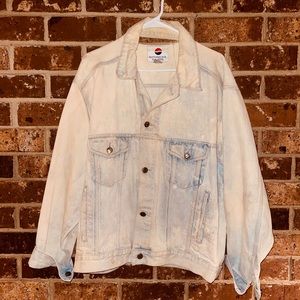 Vintage Pepsi Whitewashed Jean Jacket Size M (Oversized Fit)